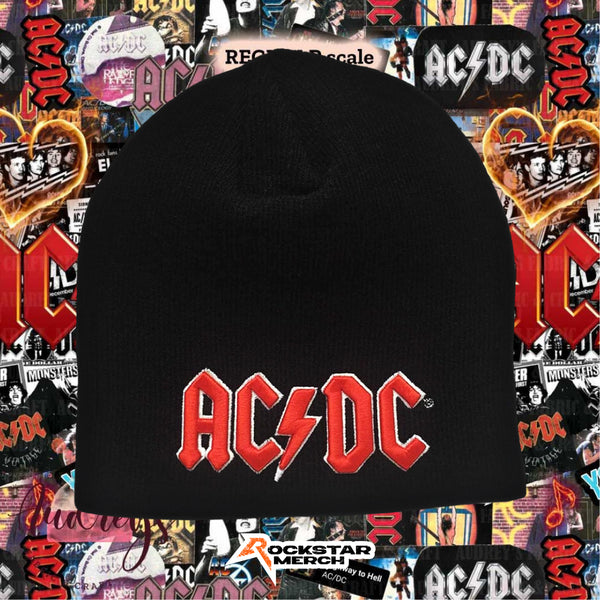 AC/DC Red 3D Logo Band Beanie