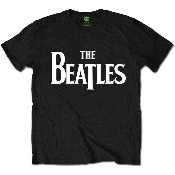 a black t - shirt with the words the beatles printed on it