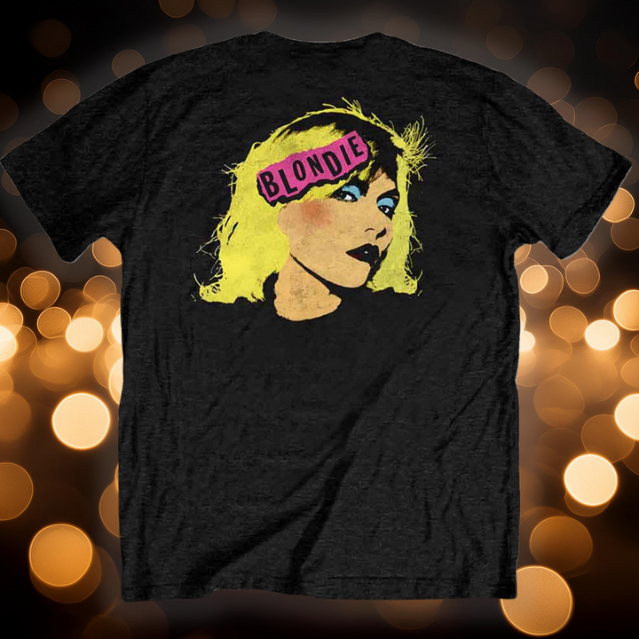 a black t - Blondie shirt with backprint