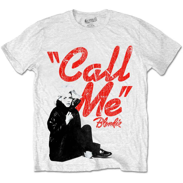 a white t - Blondie Call Me popular unisex tee