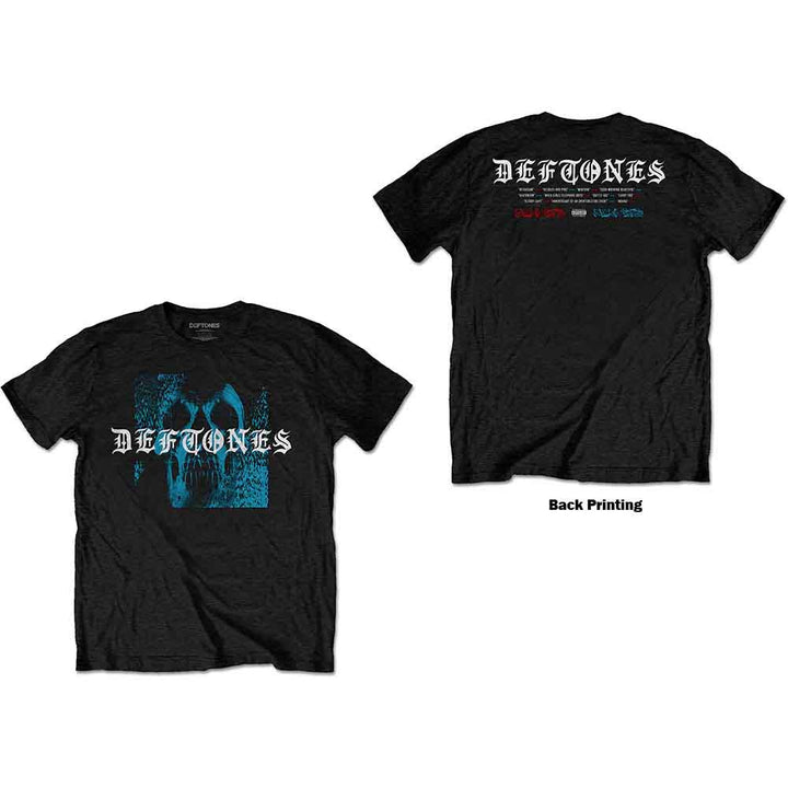 a black shirt with the words deftones on it