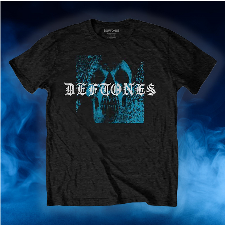 a black t - shirt with the words deftones on it and backprint