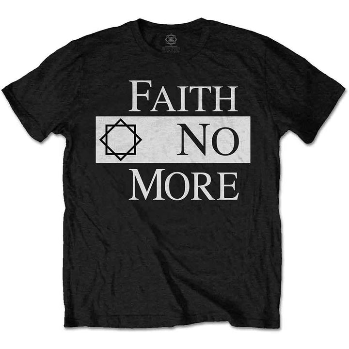 a black shirt with the words faith no more on it