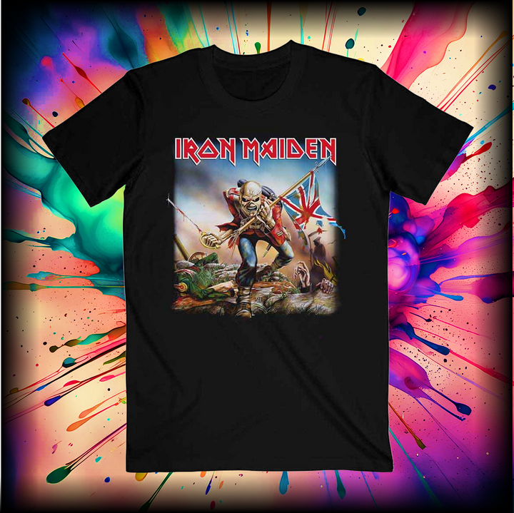 a black iron maiden t - shirt classic Trooper graphic