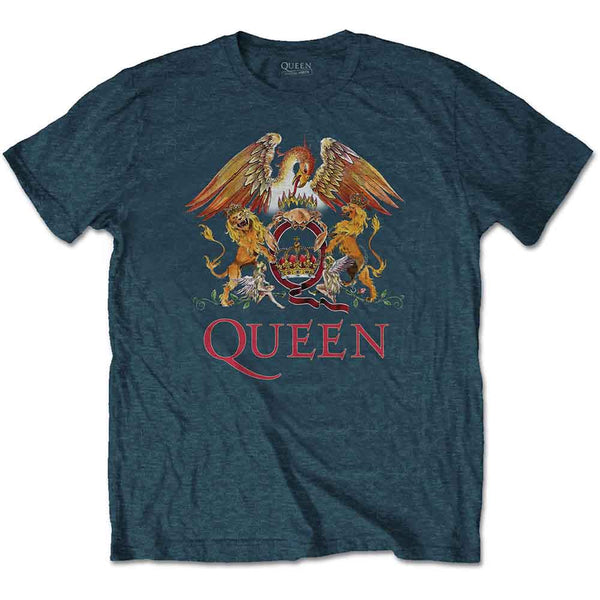 QUEEN classic crest denim Band Tshirt