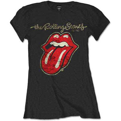 THE ROLLING STONES Plastered Tongue Band T-shirt